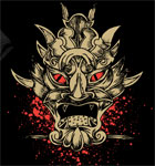 Vector T-shirt Graphics Design with Demon