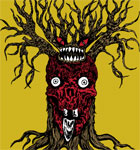 Vector T-shirt Design with Demon Tree