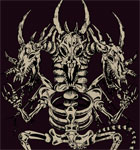 Vector T-shirt Design with Dragon Skeleton