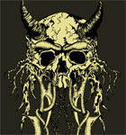 Vector Tee Graphic Design with Demon Skull