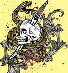 Skull and Snake Vector T-shirt Design
