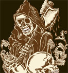 Vector T-shirt Design with Skull Man