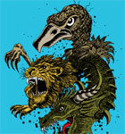 Vector Tee Design with  Dragon, Lion and Eagle Head