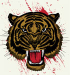 Vector Tee Graphics Design with Tiger