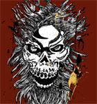 Vector T-shirt Design with Horror Skull