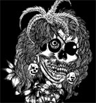 Horror Skull with Flower Vector T-shirt Design