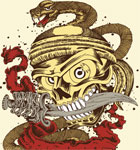 Skull with Snake Vector T-shirt Design