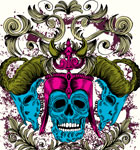 Vintage Skull Emblem Vector Tee Graphic Design