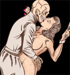 Skull Man Kiss with Sexy Girl Vector Graphics T-shirt  Design