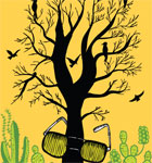 Vector Tree with Eyeglass Apparel T-shirt Design Illustration