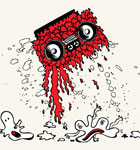 Music T-shirt Graphics Vector with Cassette and Cartoon Bubbles