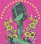 Vintage Music Vector T-shirt Design with Microphone and Flowers