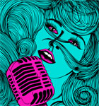 Beautiful Girl Singing on a Microphone T-shirt Vector Design