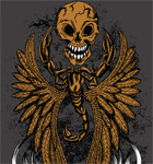 Scorpion, Wings with Skull T-shirt Design