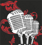 Vector T-shirt Design with Microphone and Floral