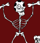 Dancing Skeletons Tee Shirt Design Vector