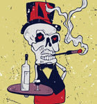 Halloween Skeleton Bar Server Vector T-shirt Design